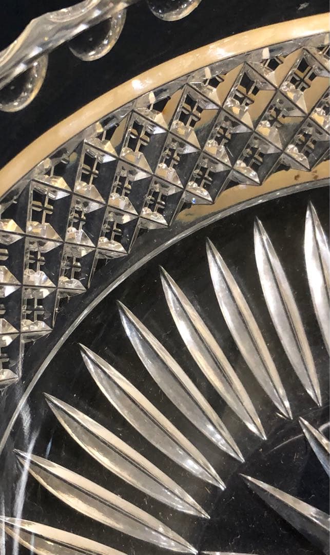 《R》茶道具 硝子 水指 カットガラス ボウル　250714E2