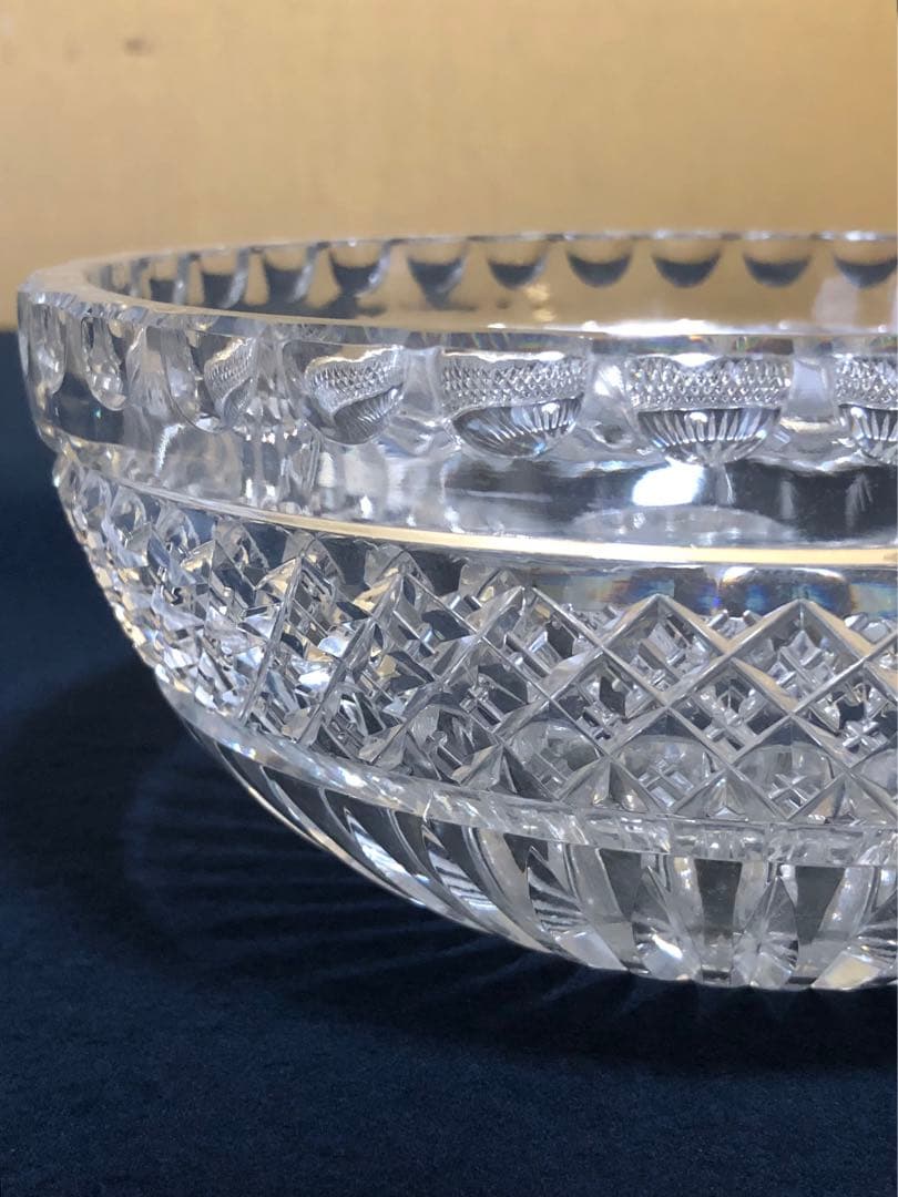 《R》茶道具 硝子 水指 カットガラス ボウル　250714E2