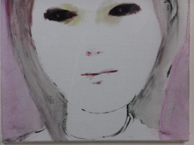 現代美術　福島淑子　直筆サイン『Untitled』キャンヴァスに油彩 0317B