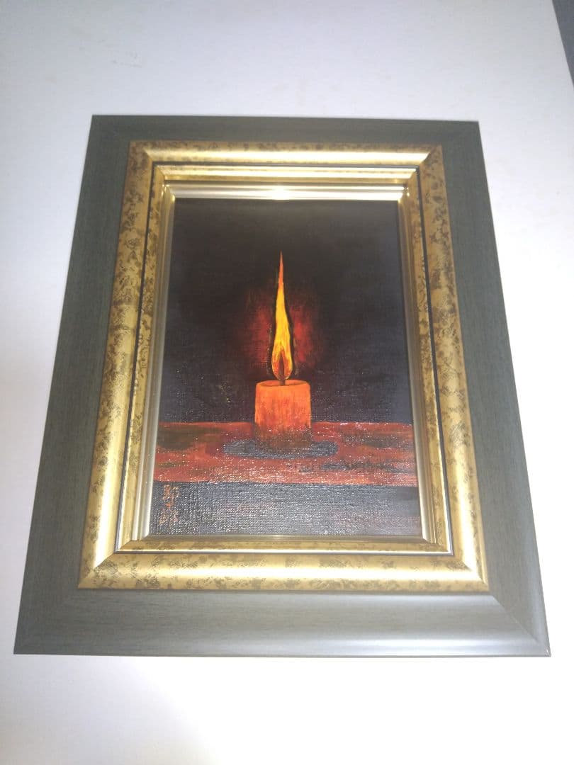 高島野十郎、絵画、油彩SM号、蝋燭、肉筆、新品額縁、鴨居玲、山下清、佐伯祐三。