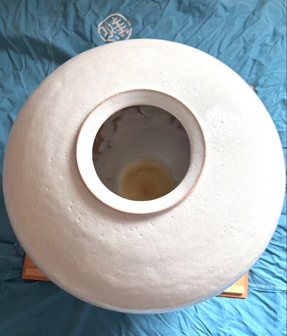 M*U様 引越し値下げ【未使用】萩焼　白釉　大壺　坂田慶造(十五代坂田泥華) 共