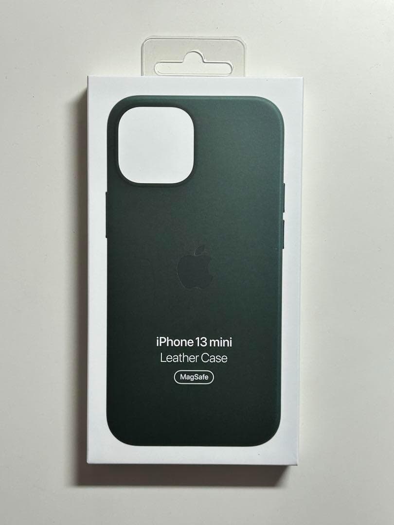 【新品】純正 iPhone 13 mini レザーケース・セコイアグリーン①