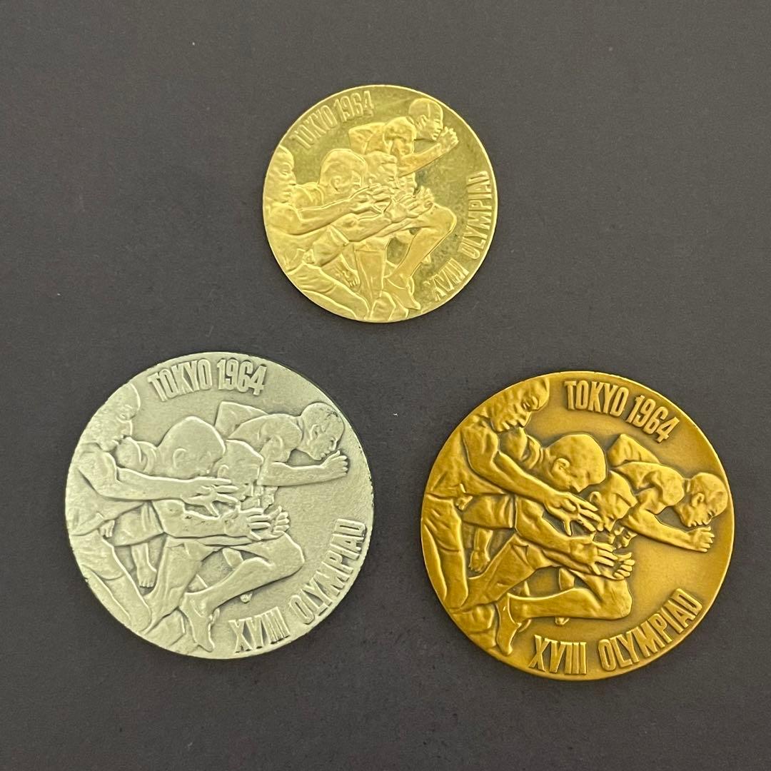 1964年東京オリンピック記念メダル　3種セット　説明書あり