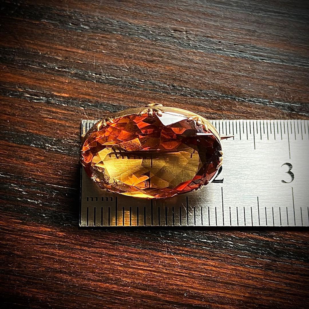 k10 イギリス　ジョージアン　シトリンブローチ