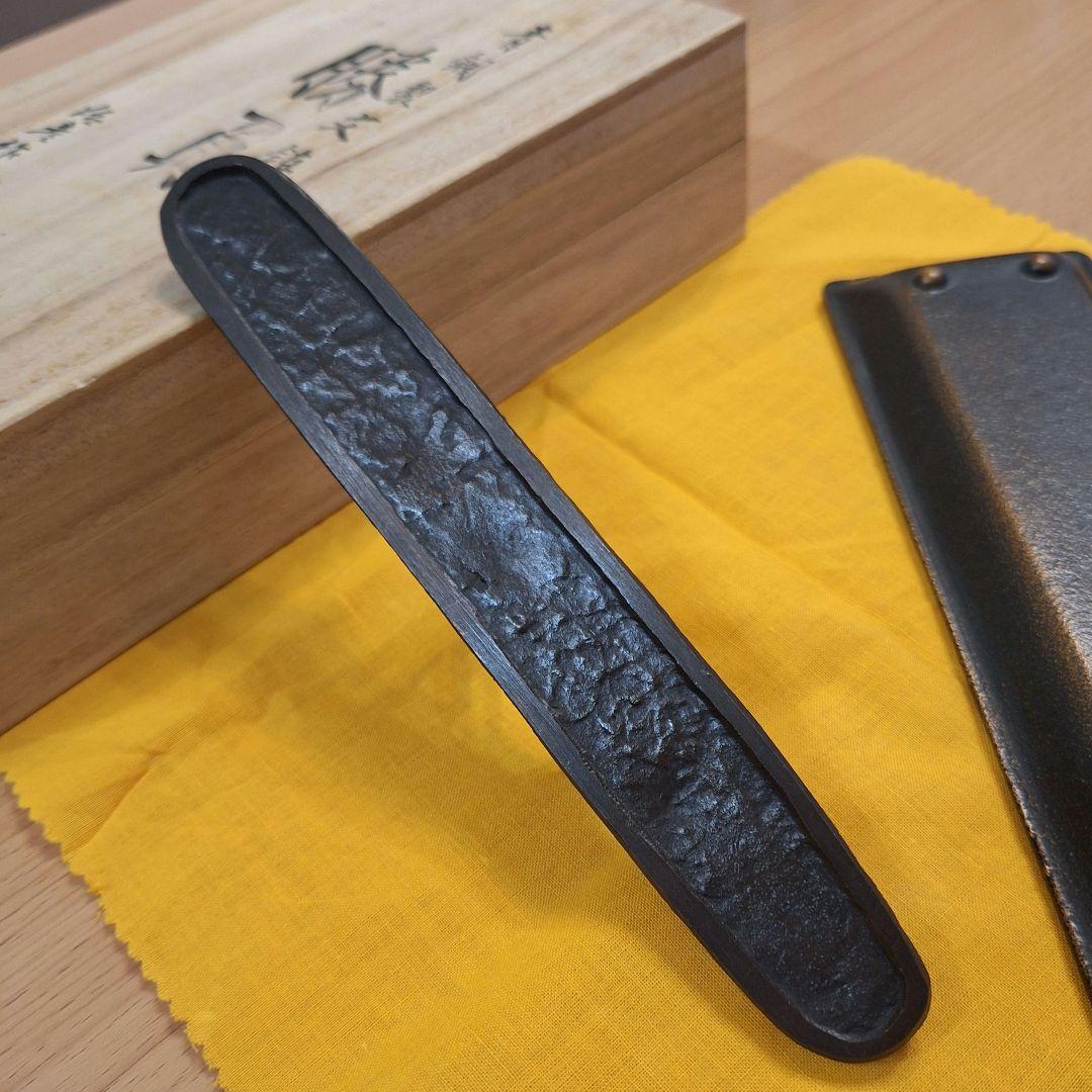 (未使用)青銅製文鎮 勝負 治彦 作 文鎮 ペントレイ セット