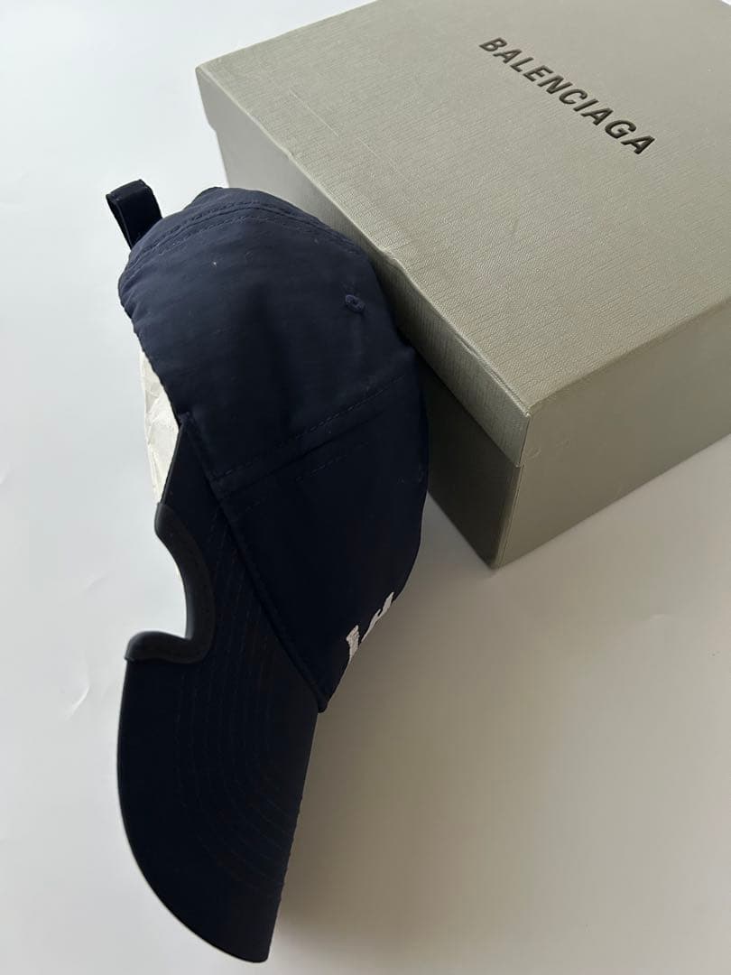 BALENCIAGA ノッチトラックスーツベースボールキャップ/ダークネイビー