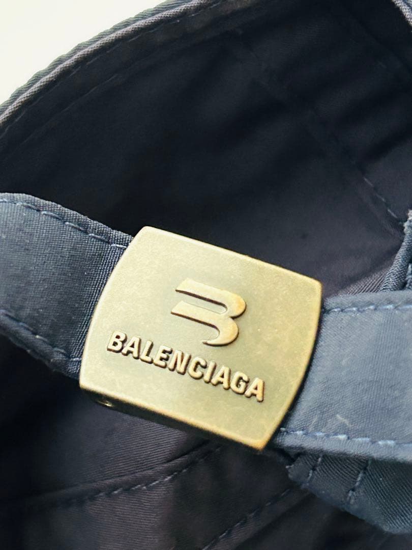 BALENCIAGA ノッチトラックスーツベースボールキャップ/ダークネイビー