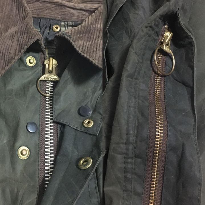 バブアー　ビューフォート　オイルドジャケット　襟コーデュロイ　カーキ　Ｌ☆