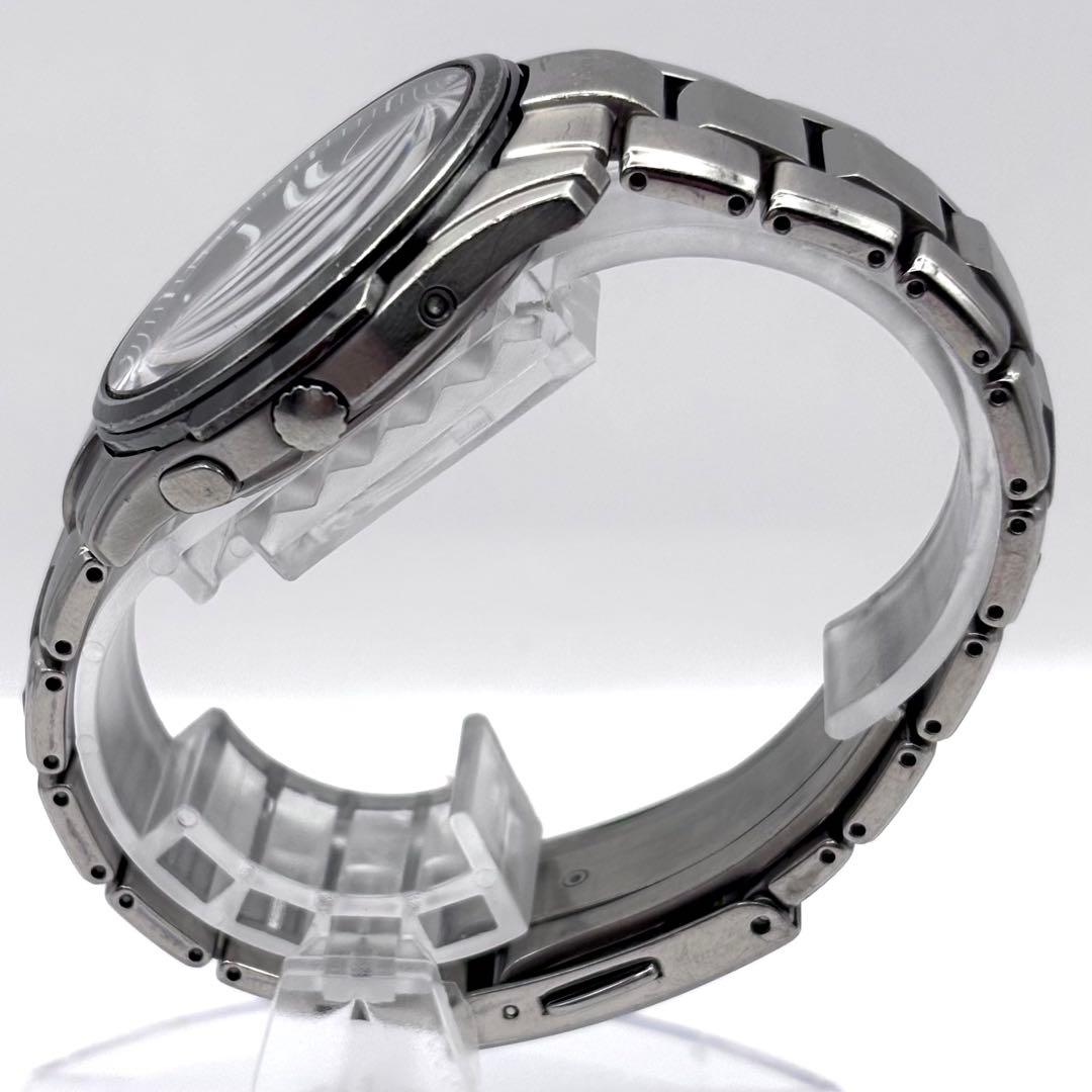 CITIZEN アテッサ 電波ソーラー チタン 黒 メンズ 腕時計 稼働品