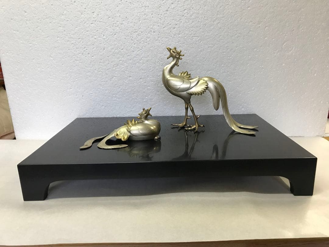 鋳銅:鳳凰置物(川和暁雲作)
