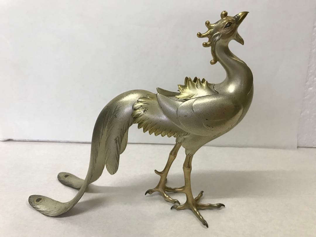 鋳銅:鳳凰置物(川和暁雲作)