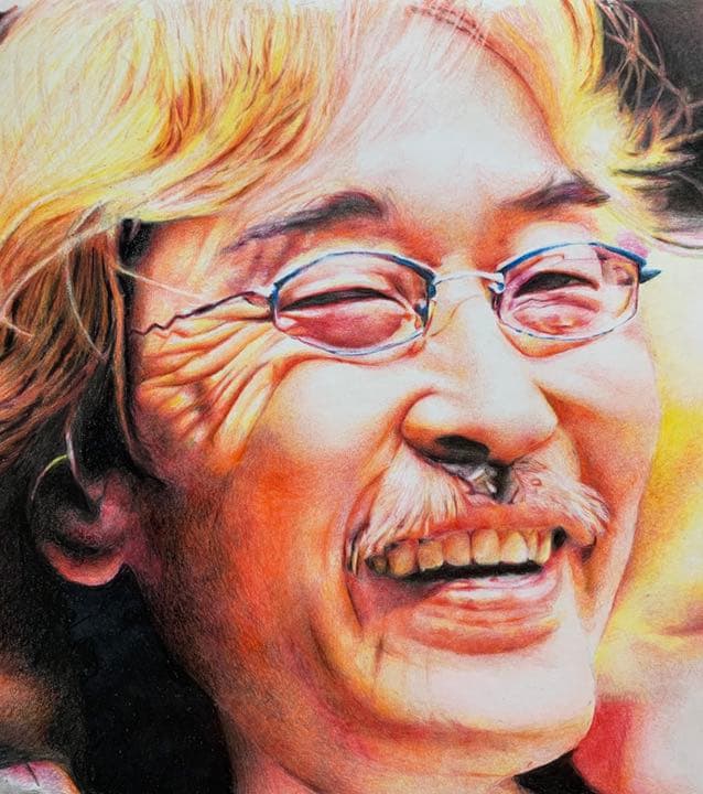 色鉛筆画　『伊太地山伝兵衛さん』