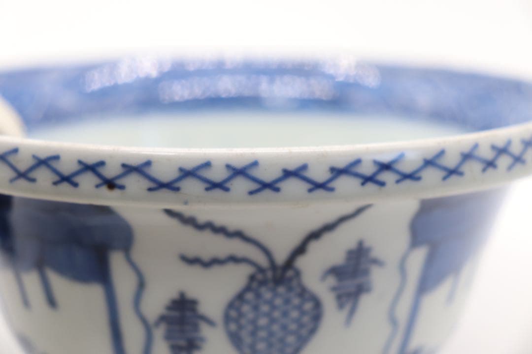 時代　染付　鉢　寿　アンティーク　送料込み1222