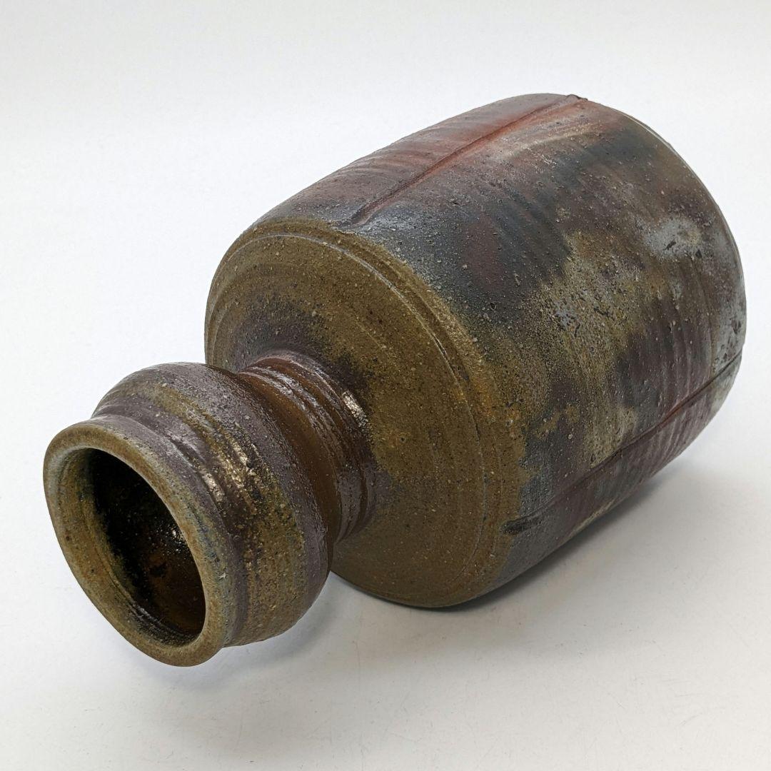 岡山県重要無形文化財 二代目藤原楽山 備前焼 花入 共箱 花器 花瓶 華道具