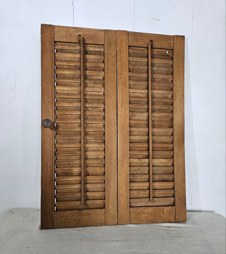 USヴィンテージ 木製の建具 ルーバー ヴォレー ウッドシャッター 窓