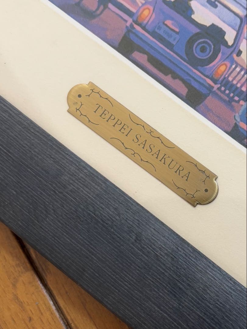 笹倉鉄平　マヨール広場　アートポスター　額装　HIBELL ART 45×100