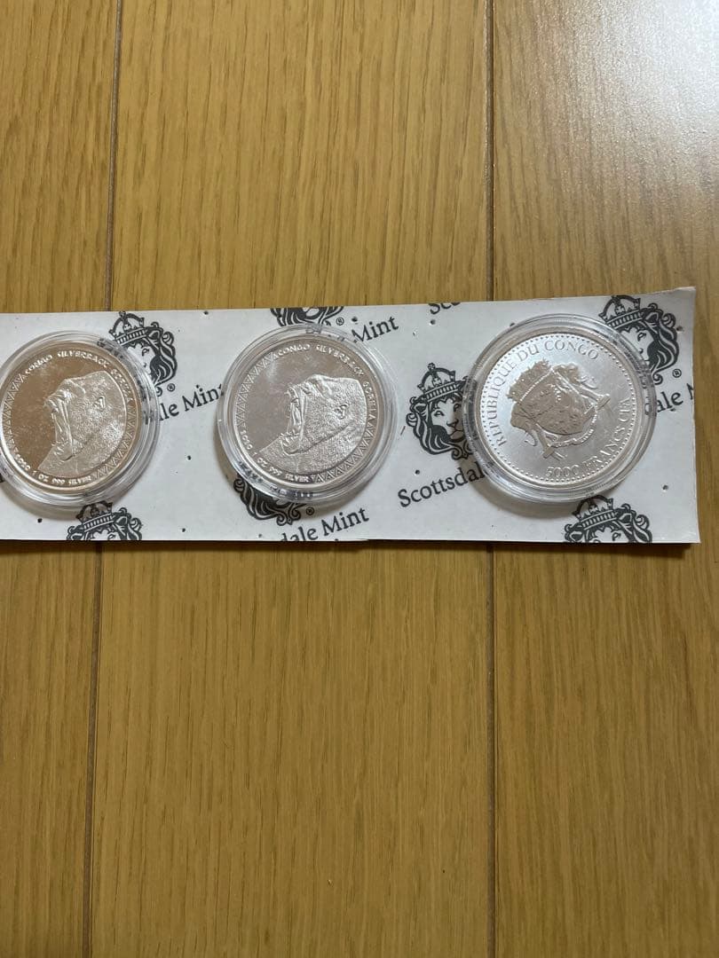 シルバーバック ゴリラ　純銀 1オンス 銀貨×4枚