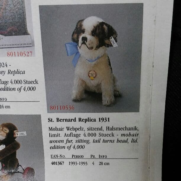 クリスマスセール❗️♥プレゼントに♥箱入り♥シュタイフ♥セントバーナード1931