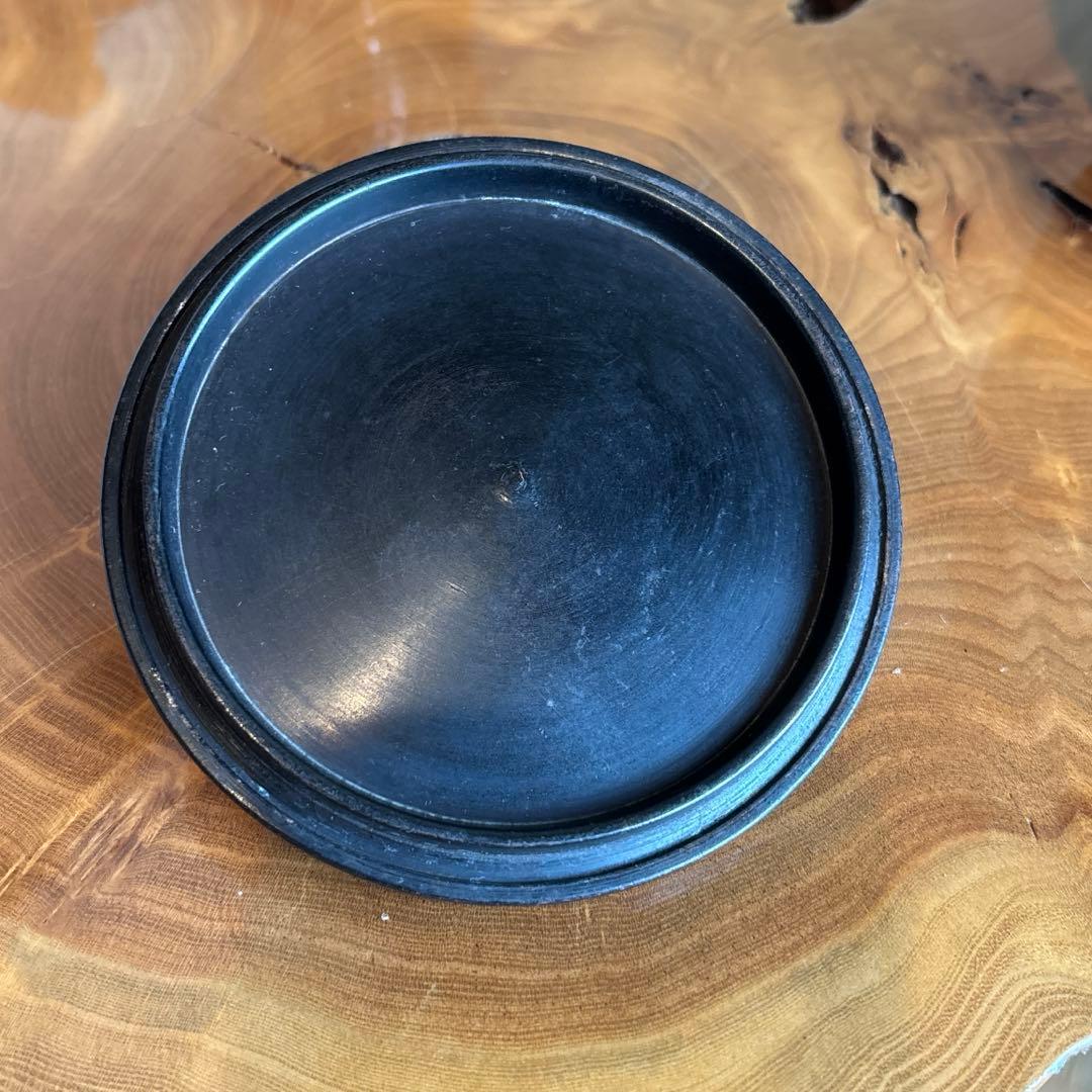 鉄製風炉釜 唐銅蓋 霰文 茶道具 茶釜 風炉用