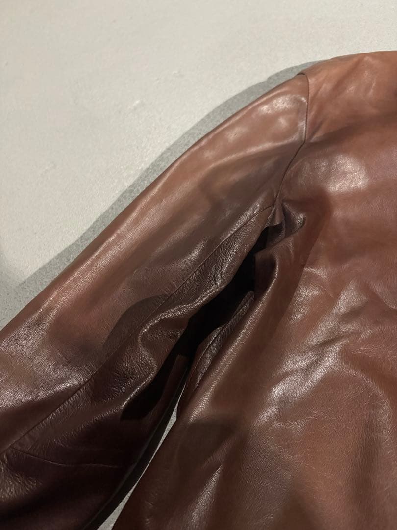 ジャケット・アウター GIORGIO ARMANI leather jacket brown