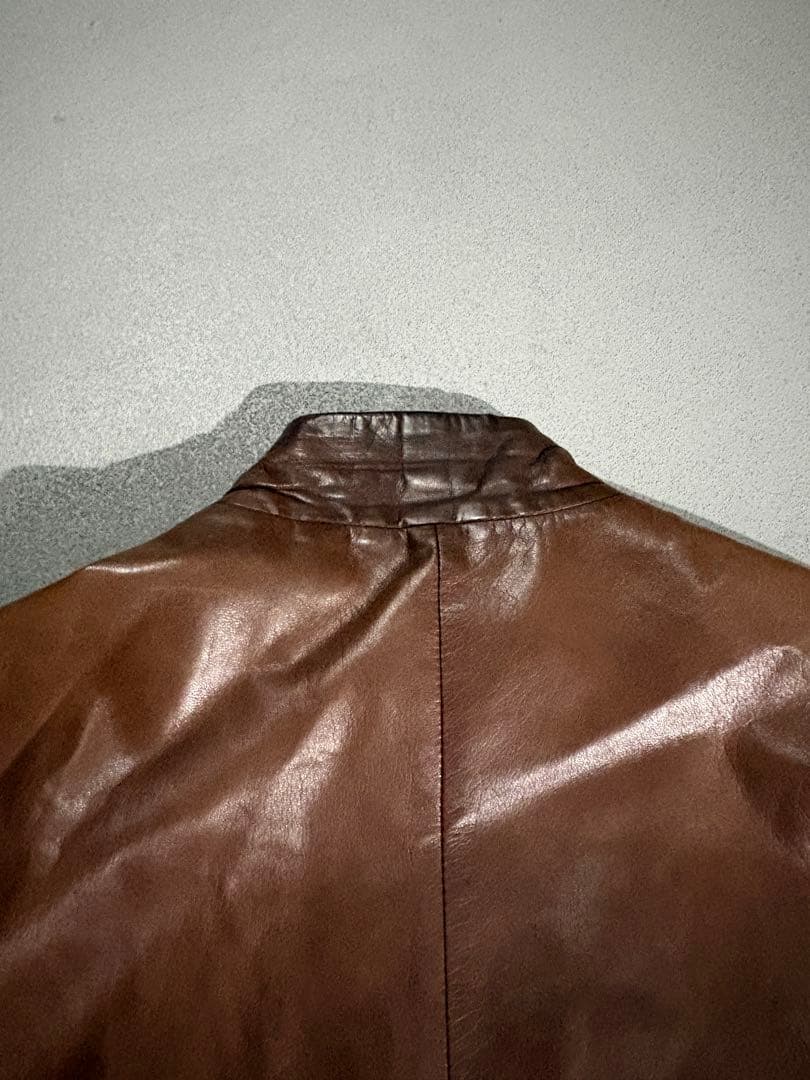 ジャケット・アウター GIORGIO ARMANI leather jacket brown