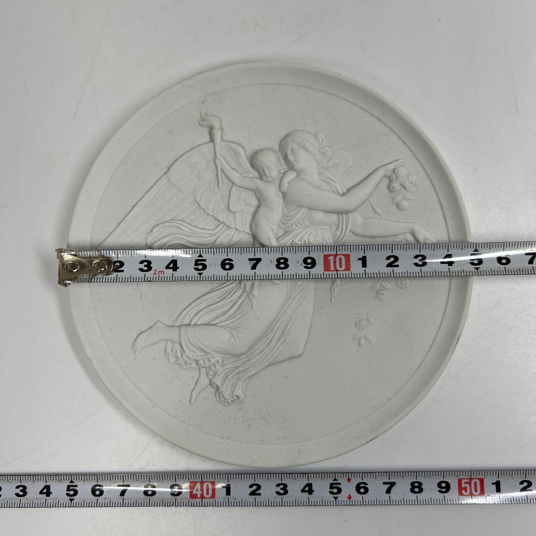 ロイヤルコペンハーゲンプラーク陶板画　天使　直径15㎝　箱付東T7-0601①