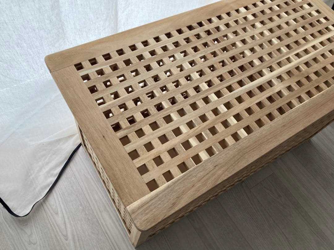 【IKEA】　　HOL ホール リビングテーブル 収納付き アカシア材