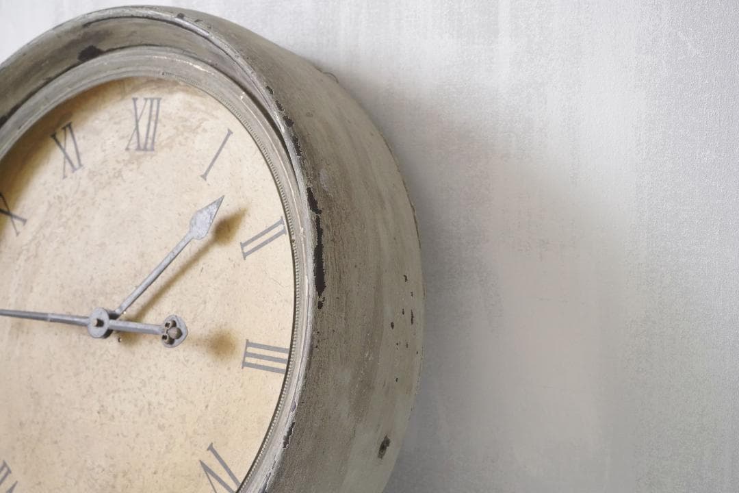 フランスアンティーク・お月様のような大きな掛時計 動作品・単3電池式 インテリア