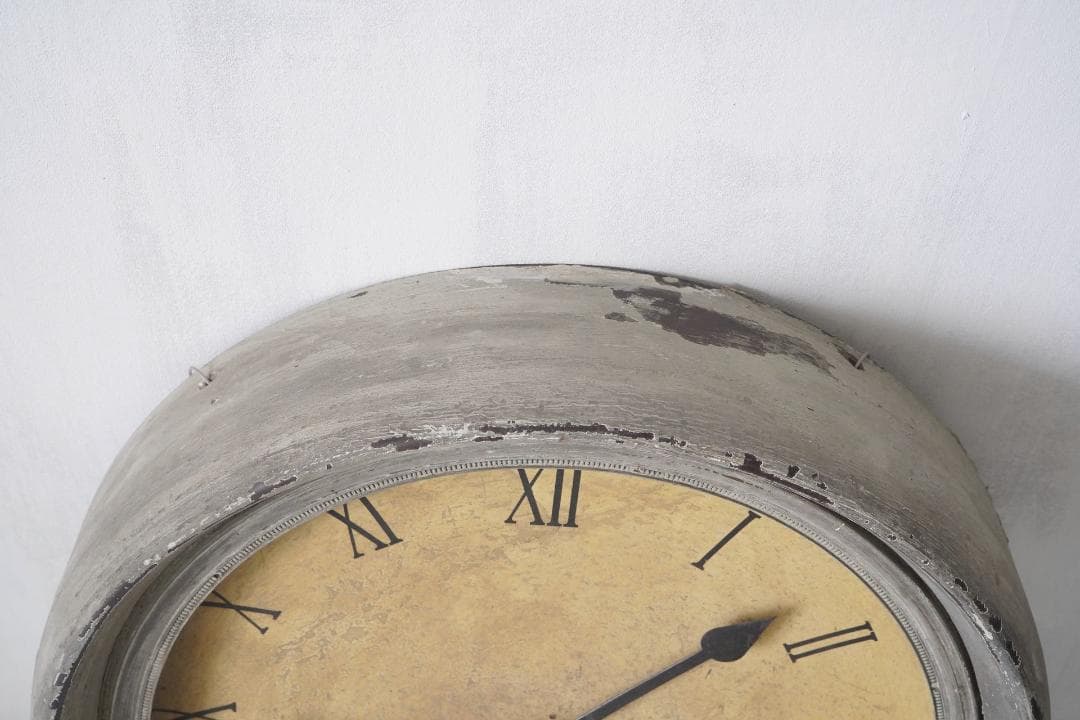 フランスアンティーク・お月様のような大きな掛時計 動作品・単3電池式 インテリア