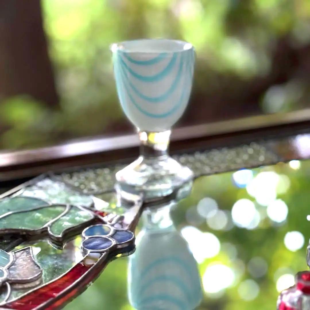 2190様感謝‼️愛らしい薄荷色の氷コップ‼️水色❌乳白氷コップ 1客