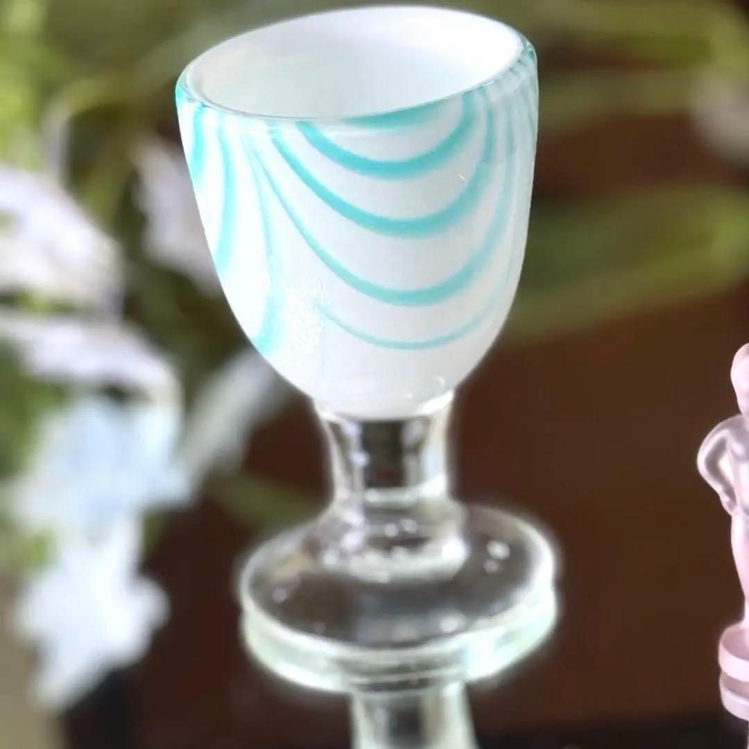 2190様感謝‼️愛らしい薄荷色の氷コップ‼️水色❌乳白氷コップ 1客