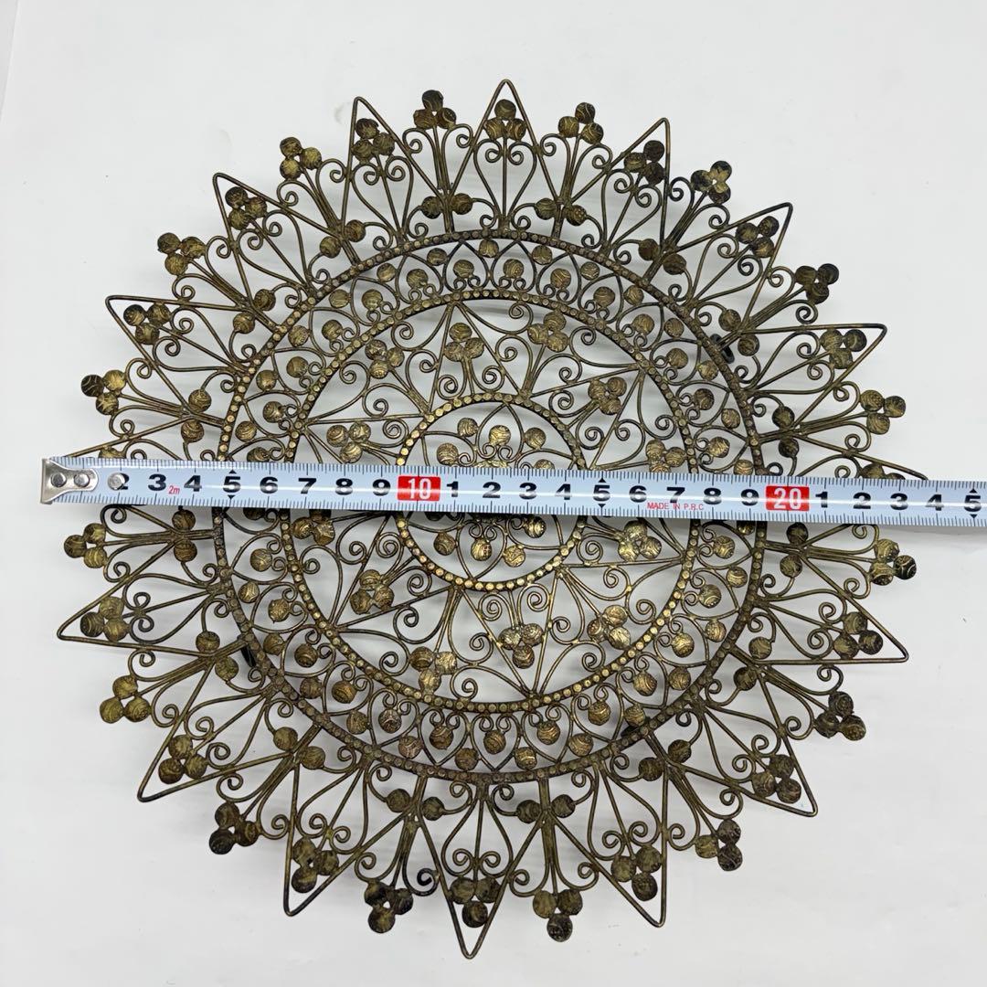 インド ファナム トラヴァンコール  フィリグリー 銀製 脚付き皿