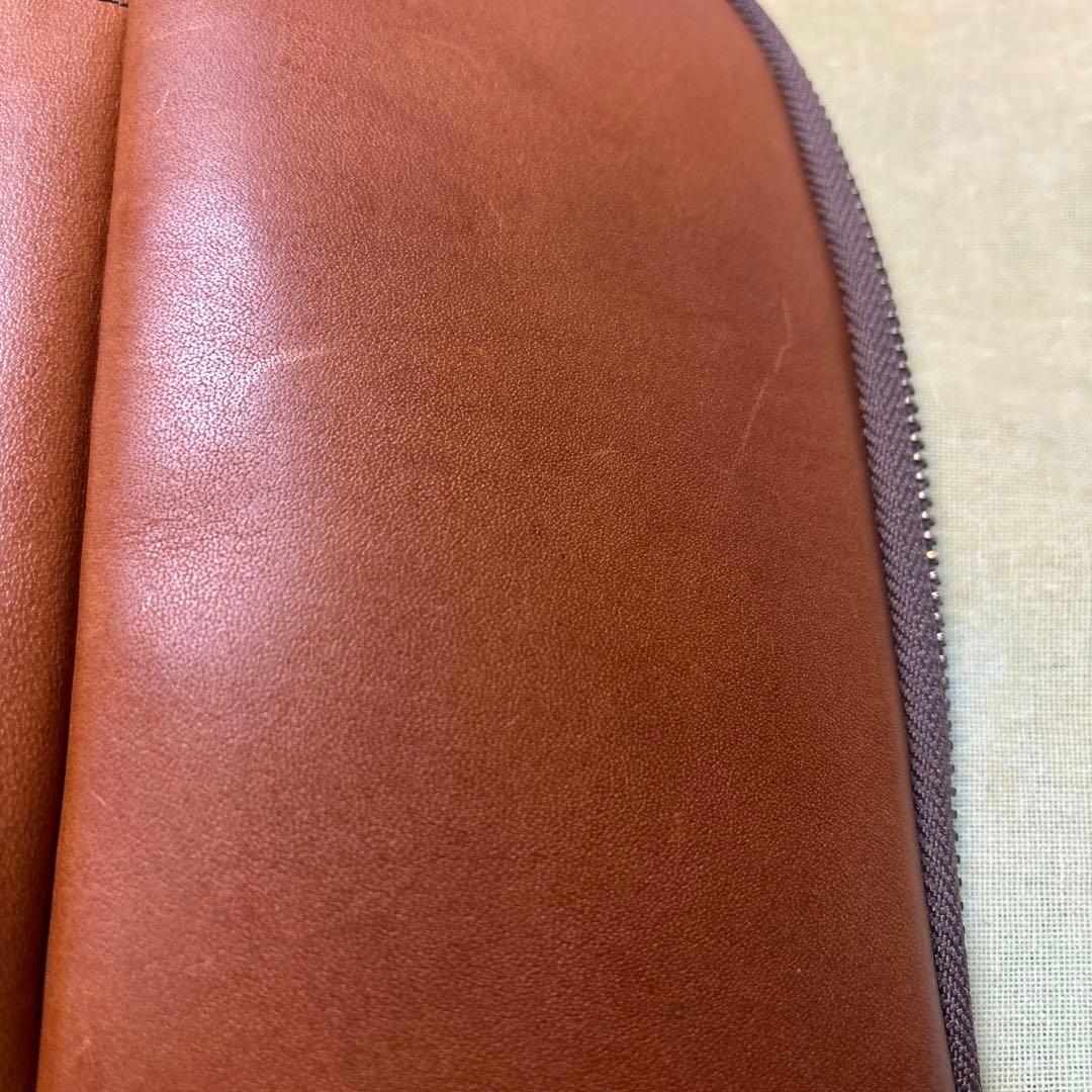 &Liebe 皮革3本差しペンケース ブラウン