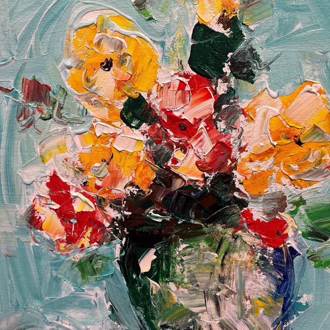 花瓶の花 油彩画 size 50 cm x 60