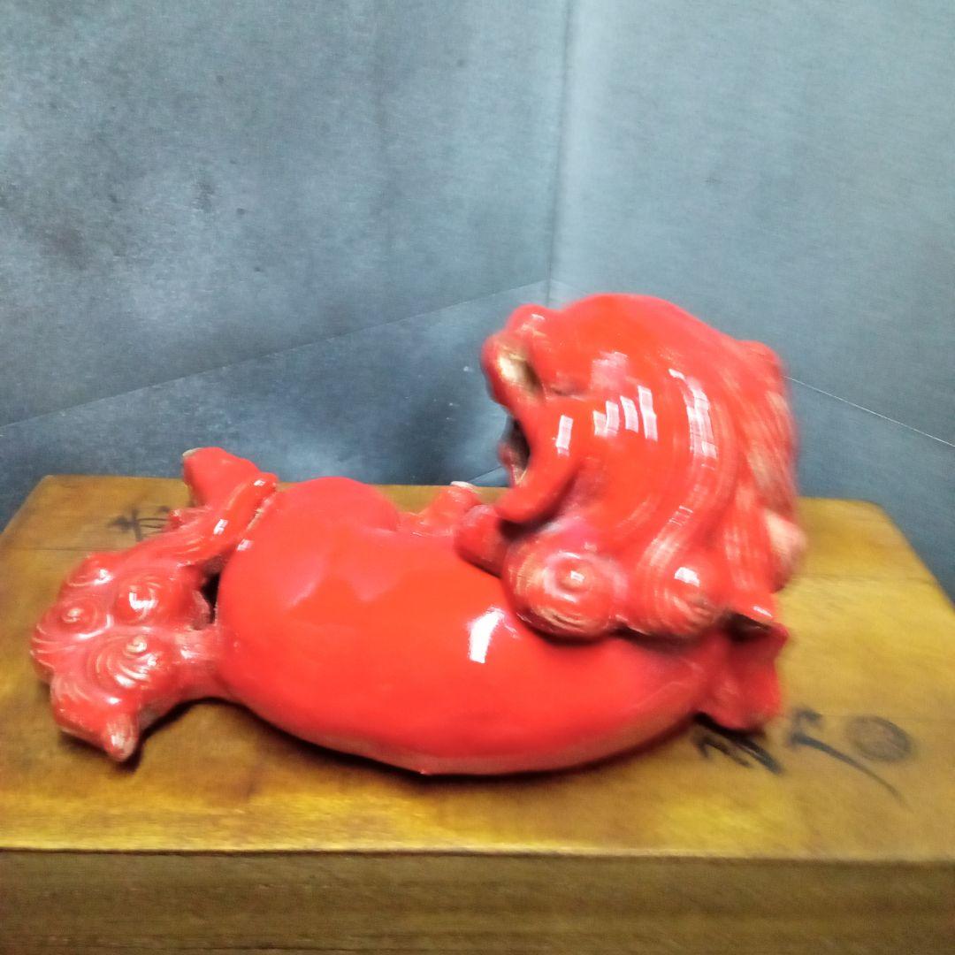 獅子赤香炉、楽家十二代弘入造、サイズ、約、高10センチ.横１９センチ、