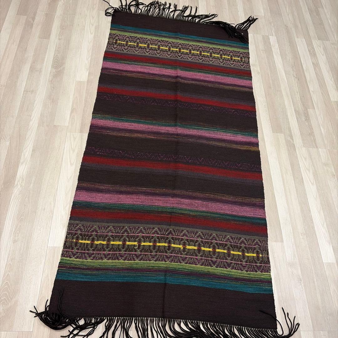 レア【優佳良織】北海道手織つむぎ 毛100% 大判ショール 伝統工芸 ストール