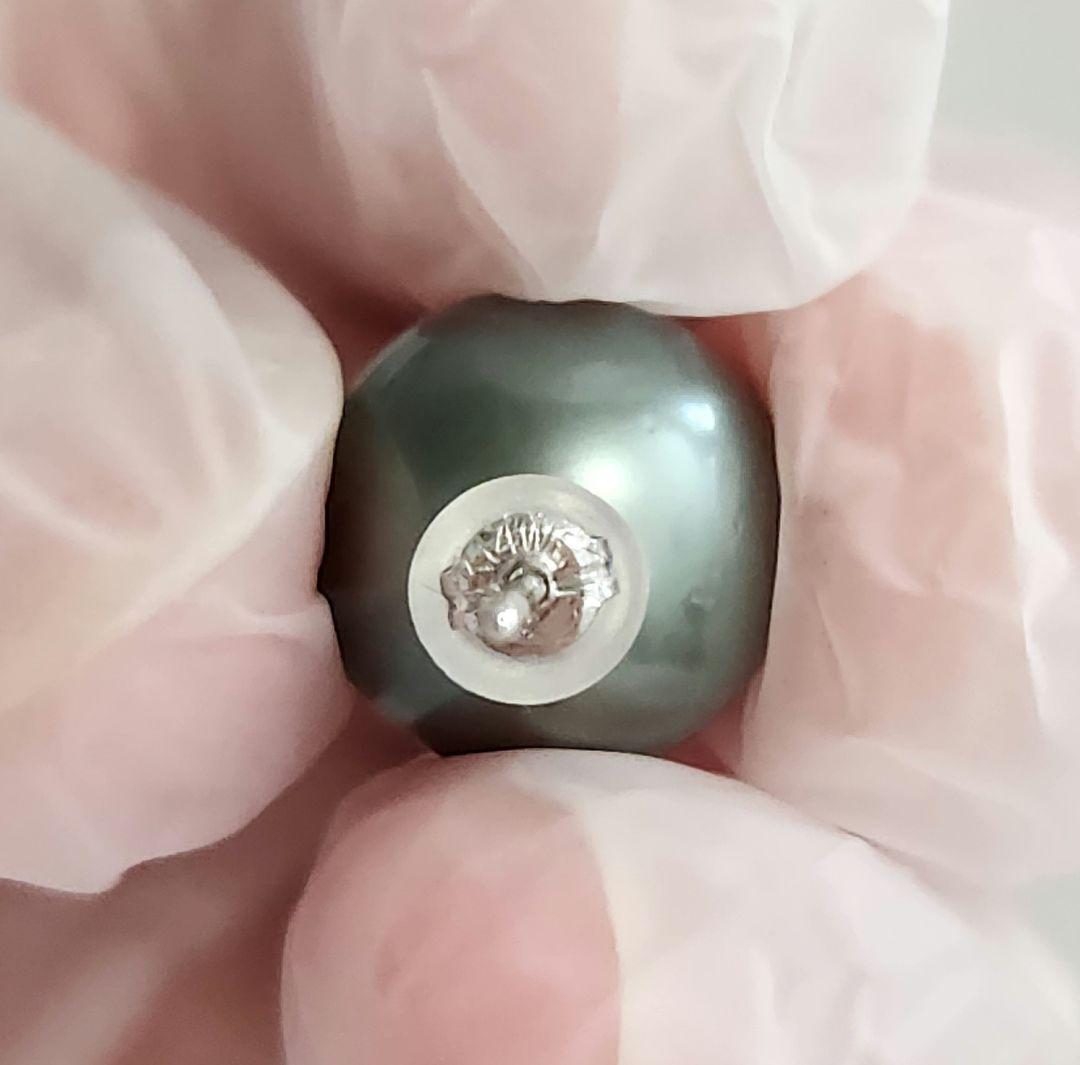 値下げ☆黒蝶真珠、K14WG、ピアス