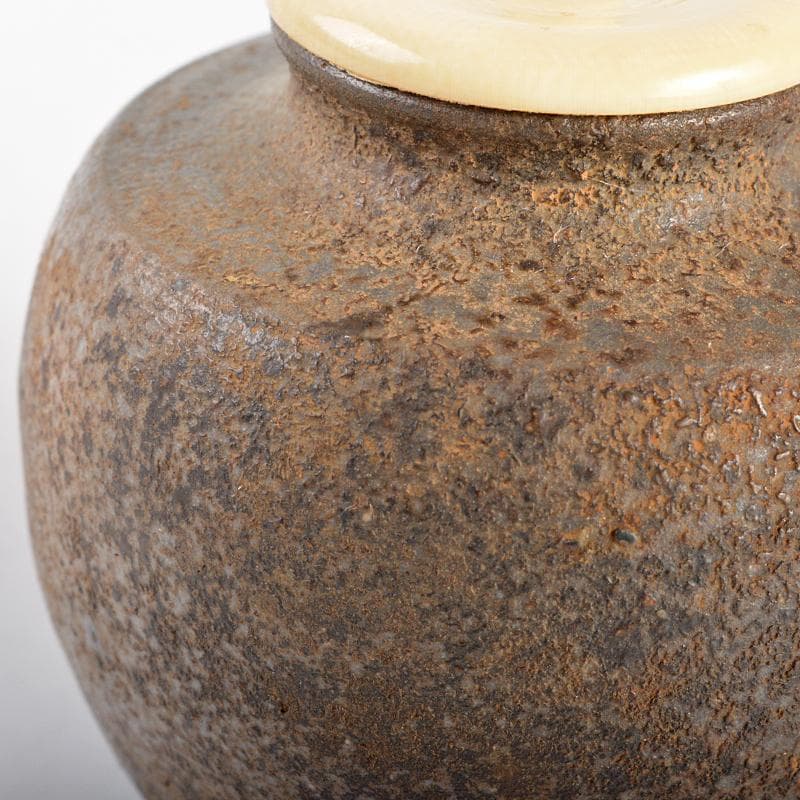 茶道具　備前焼　正告作　茶入　仕覆付　共箱　V　R6742