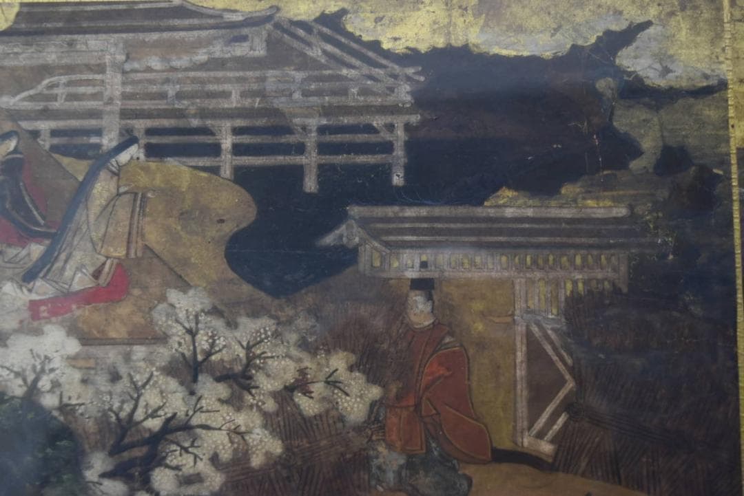 作者不詳/古画人物図/室町時代/日本画額/欄間額/掛軸/名家伝来/AA-228