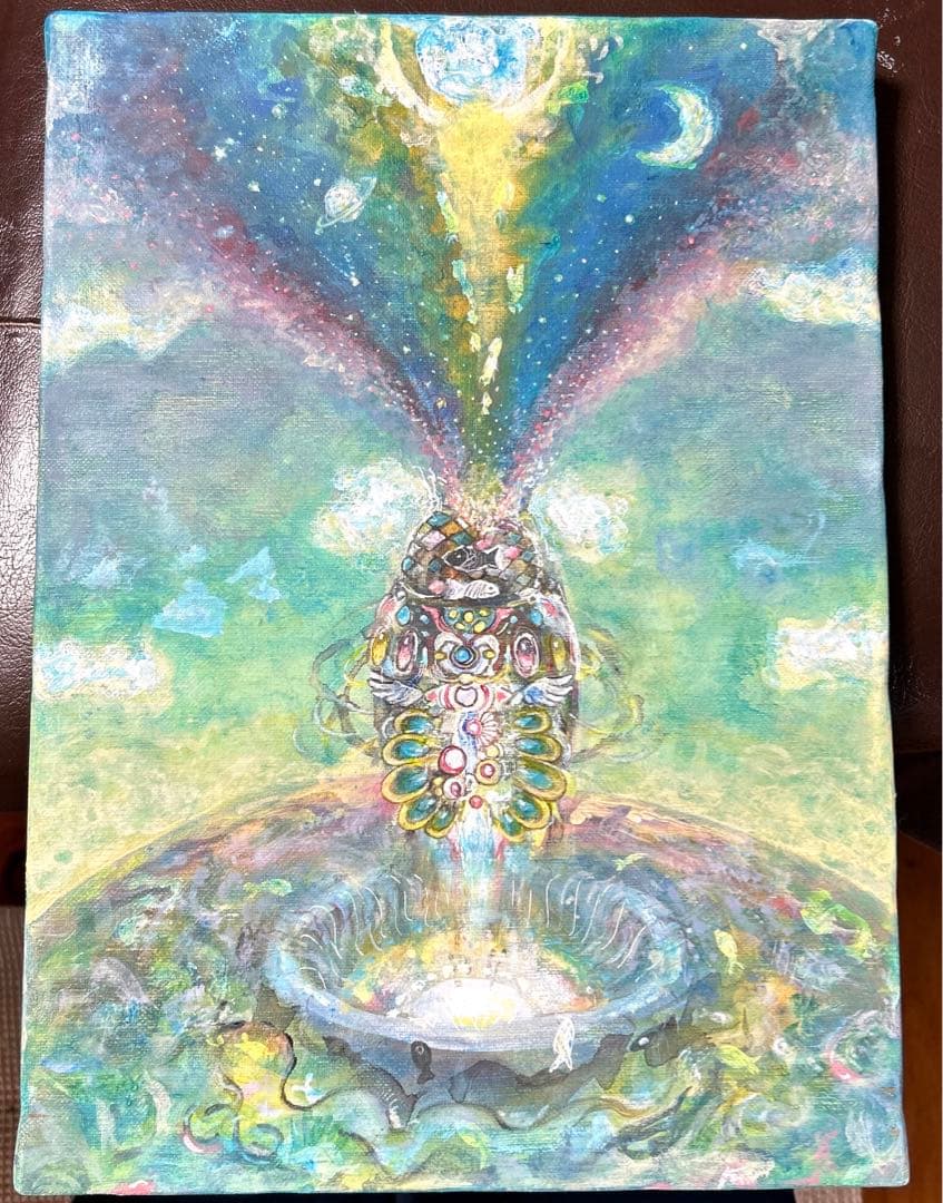 スペースロケット　アクリル画　原画