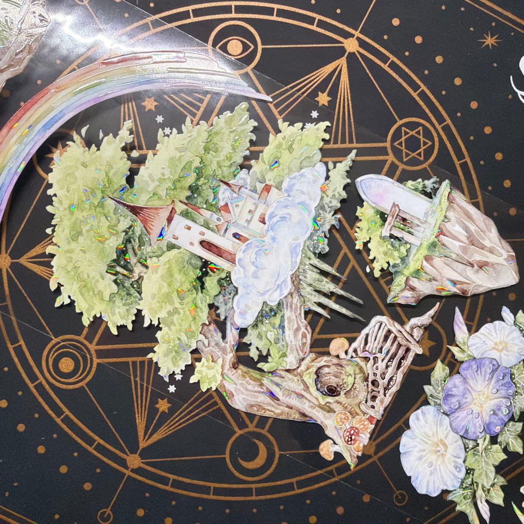 【8955】海外　マステ　中古巻　貝殻光マスキングテープ　背景系