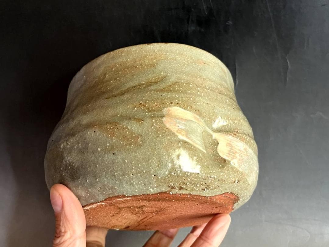 建水■勝龍寺窯「乾伸行」 刷毛目 国定浄運推薦 えくぼ 共箱 時代物 骨董品■