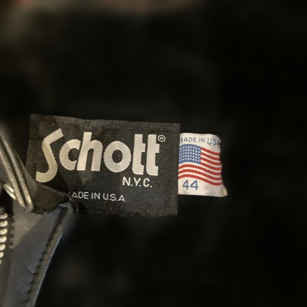 レアサイズ44米国製 Schott ライダースジャケット ライナー付641