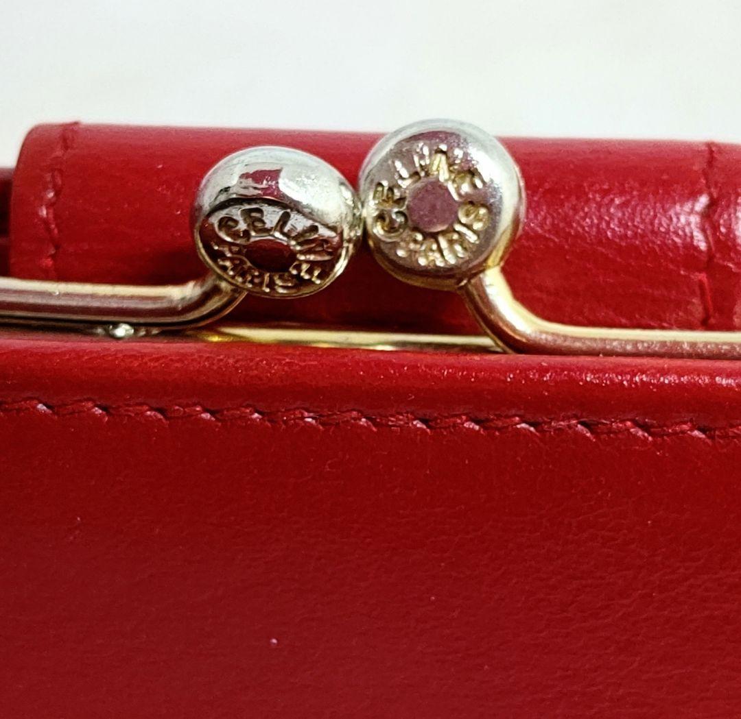 希少極美品✨オールドセリーヌ トリオンフ ロゴ 折財布 赤