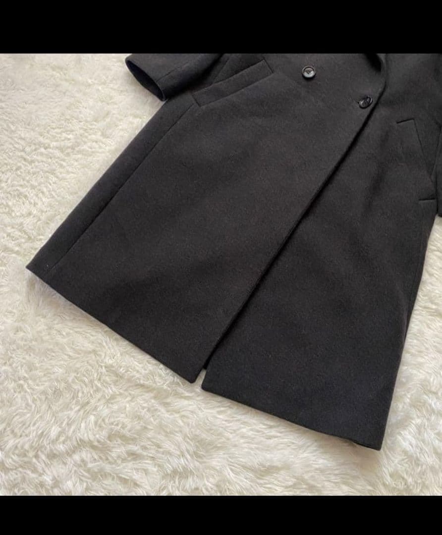 Spick&Span ウール混チェスターコート　ダークグレー　M•オーバーサイズ