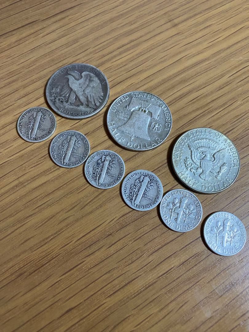 アメリカ ハーフダラー 10セントなど 銀貨