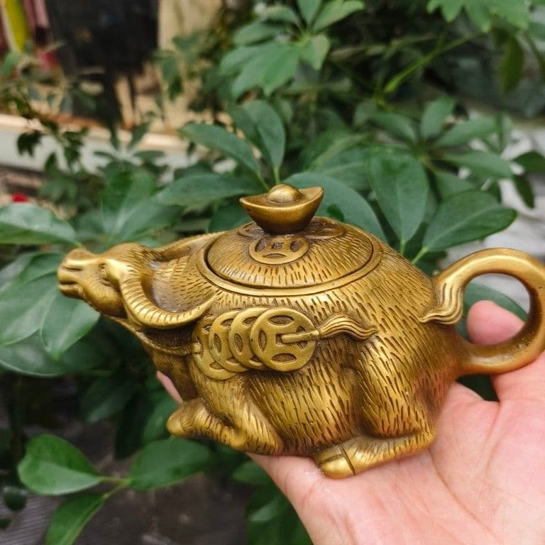 銅器 牛茶壺 酒壺 煎茶器 装飾品 工芸品 置物