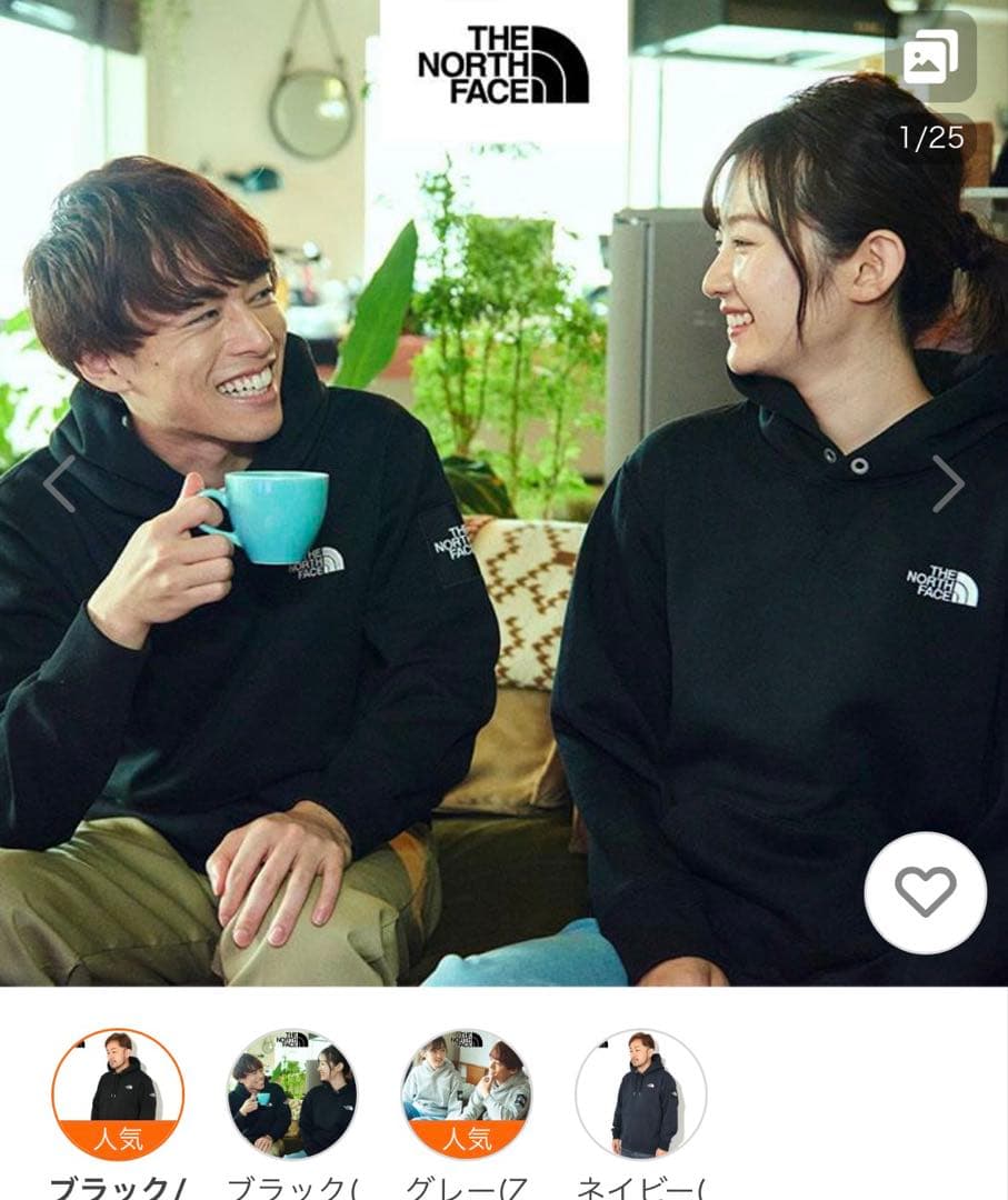 THE NORTH FACE Square Logo Hoodie L ブラック