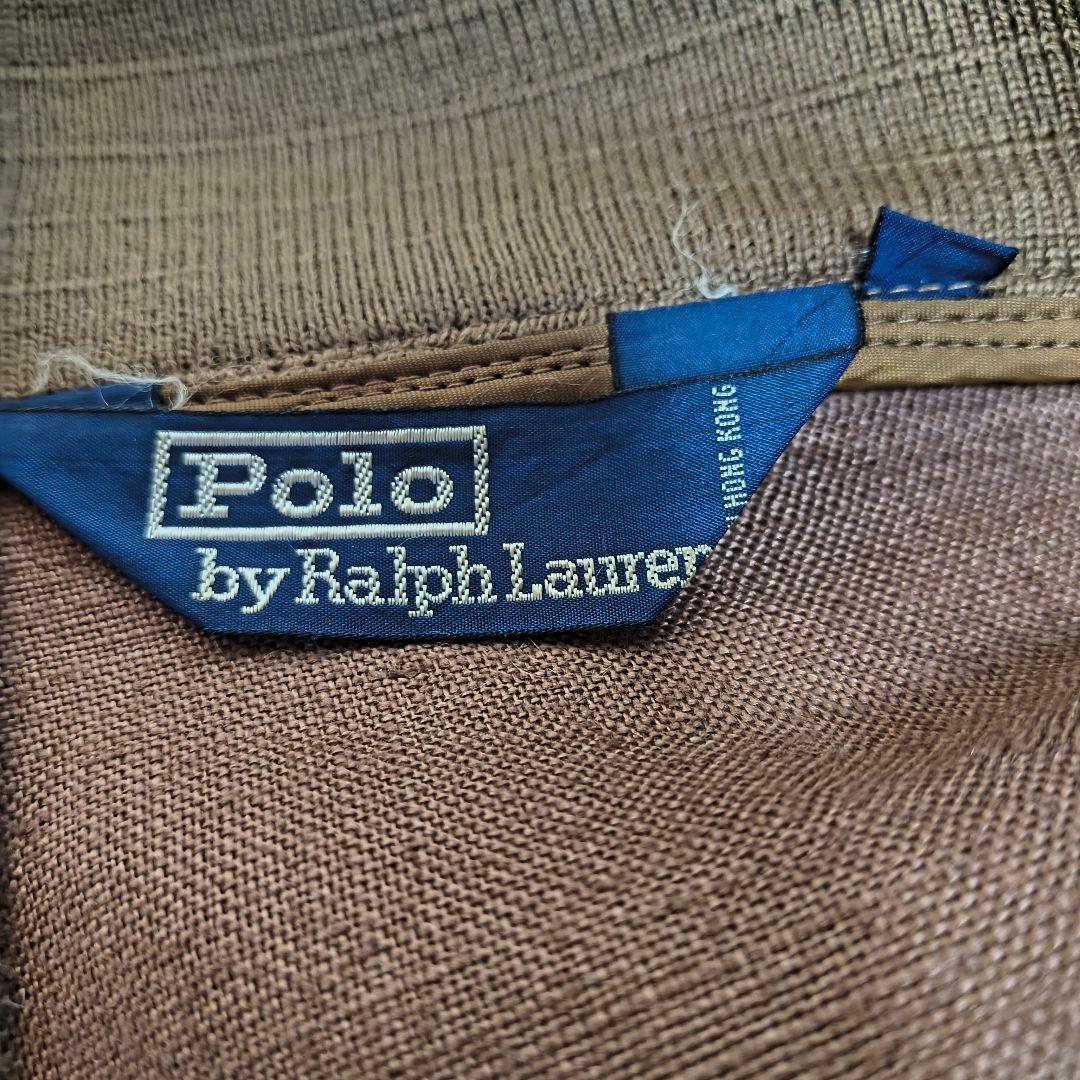 あ*ろ様 90s 香港製ラルフローレン　リネン　バルスター　ボンバー　ジャケット