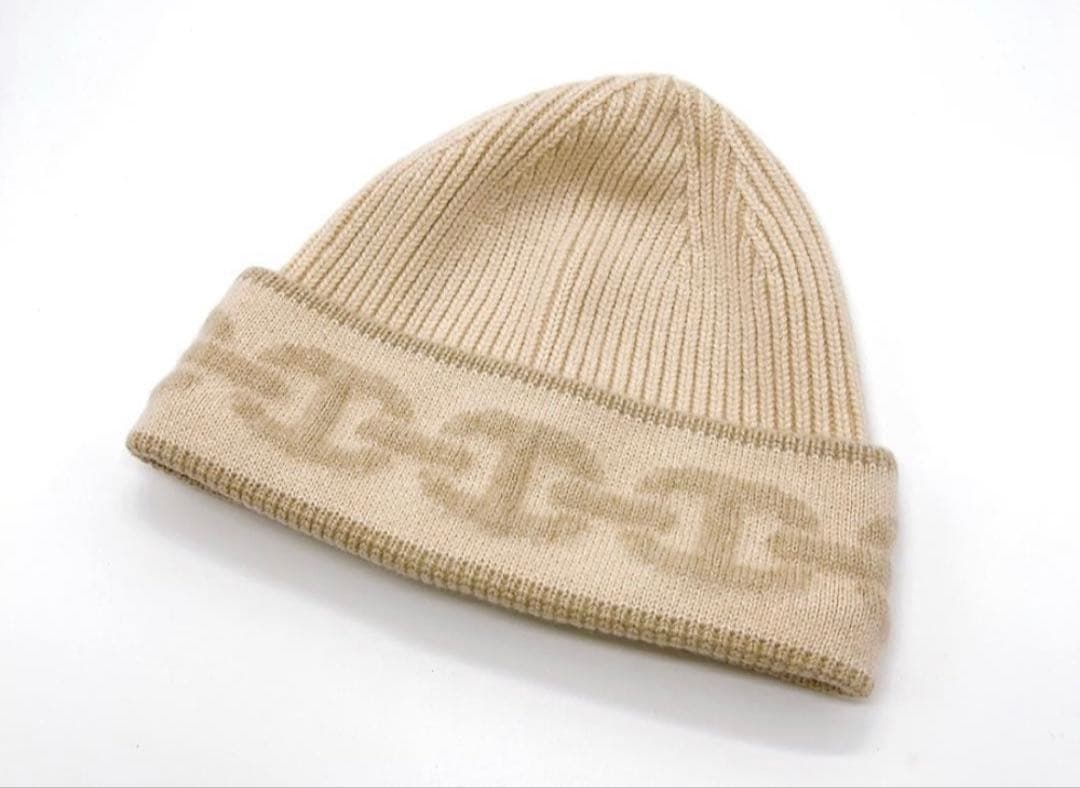 HERMES ヘヴン シェーヌダンクル ニット 帽 カシミヤ ベージュ